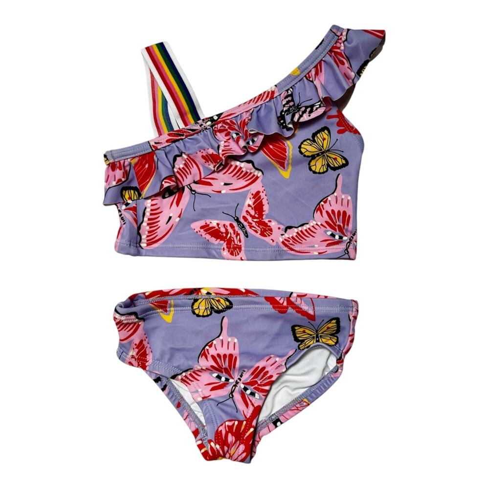 Hanna Andersson One Shoulder Ruffle Tankini Swim Suit Size 18-24 months